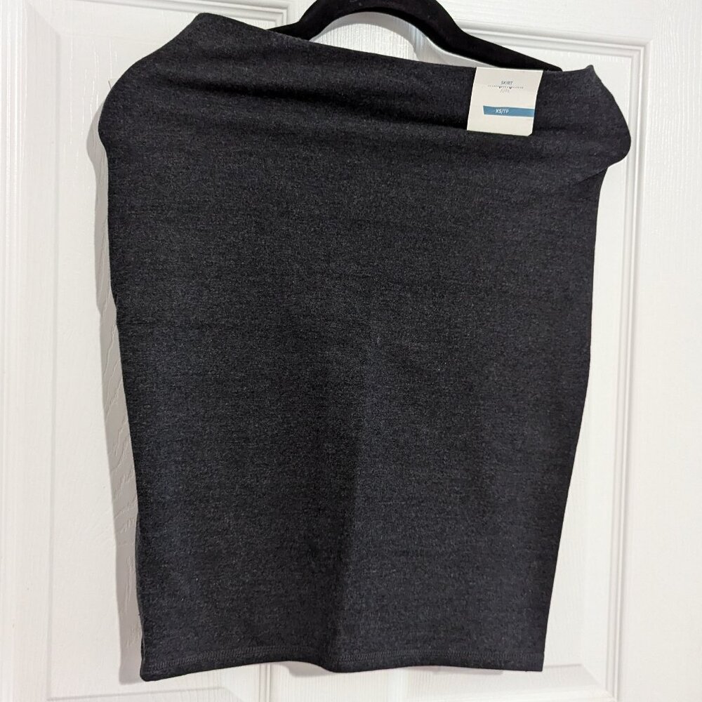 NWT Old Navy Jupe Dark Gray Mini Stretchy Bodycon Skirt Sz XS